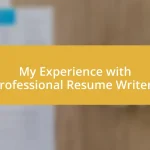 My Experience with Professional Resume Writers