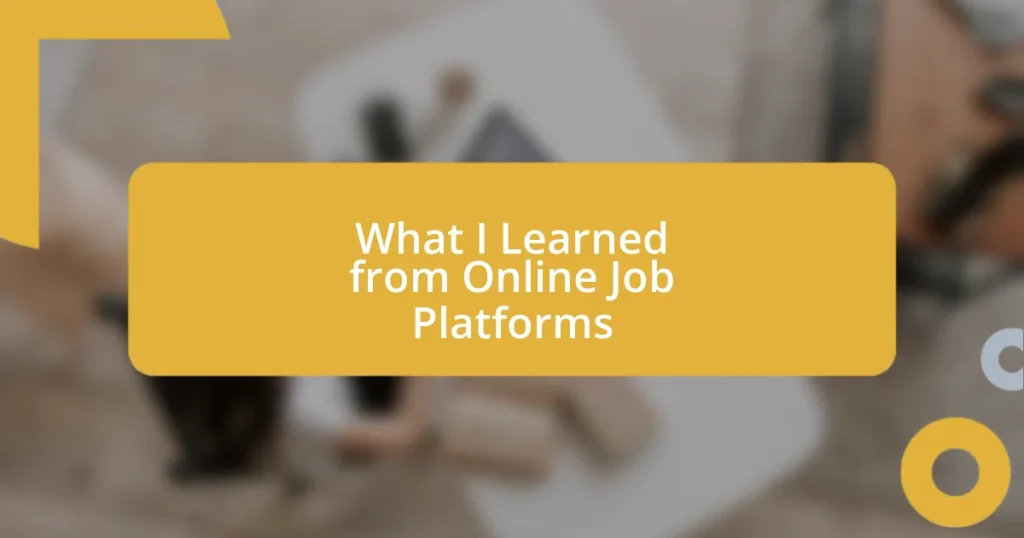 What I Learned from Online Job Platforms